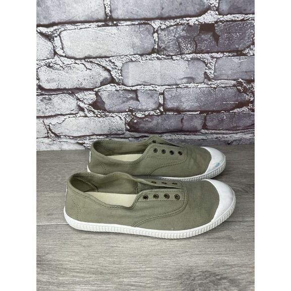 Potoma Green Canvas Fabric Slip On Casual Sneakers Shoes Women’s Sz 39EU/8.5M US - Picture 16 of 16